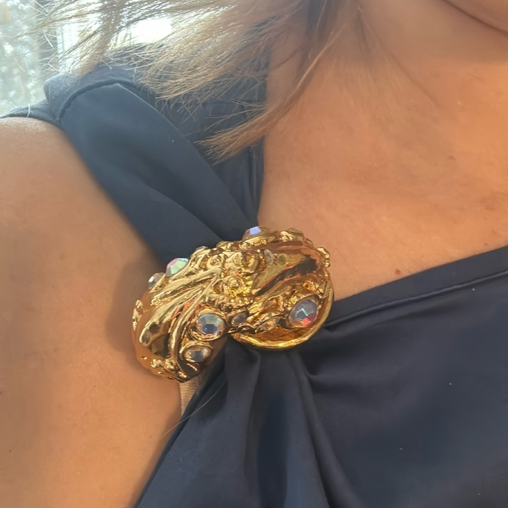 Large vintage statement earring clip on 1 earring brooch Schiaparelli inspired
